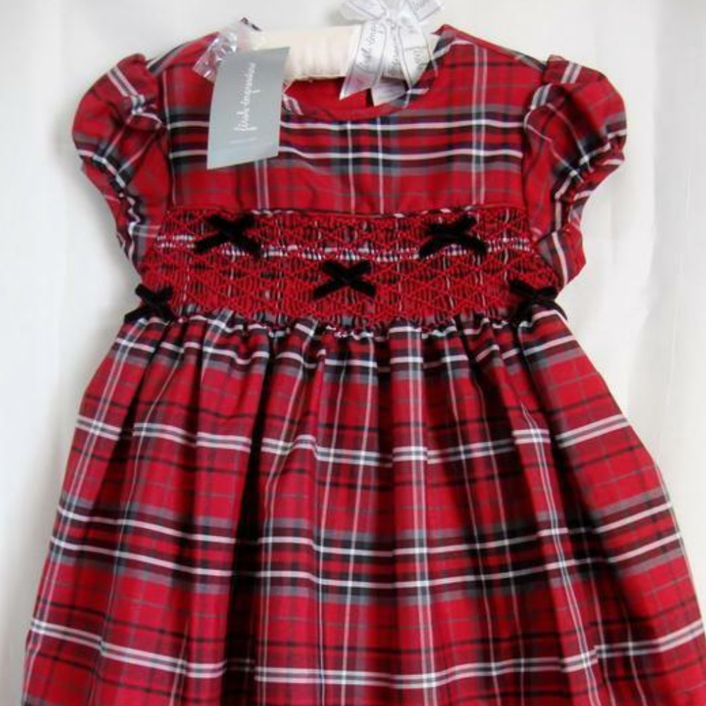 First Impressions Red Tartan Christmas Dress